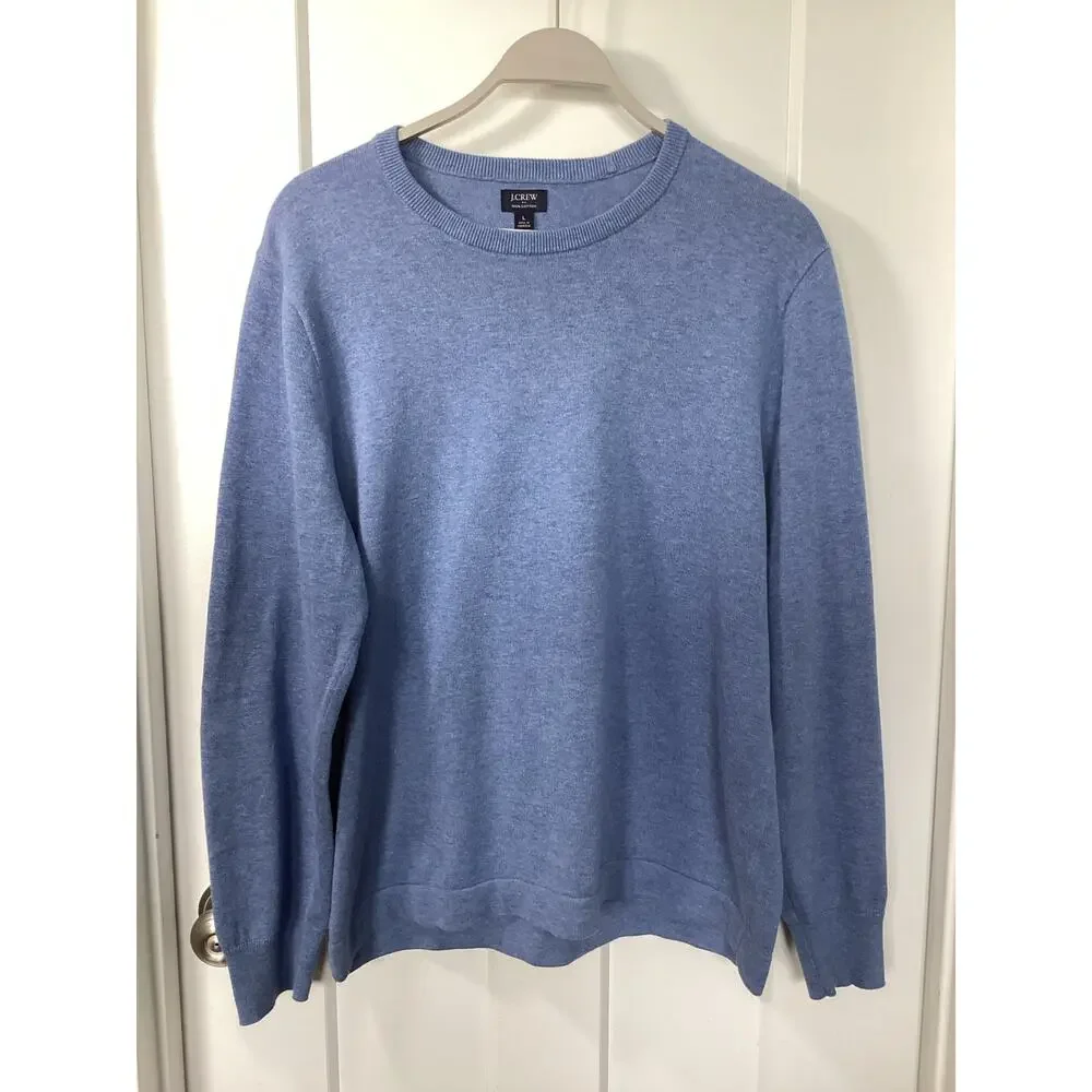 J.‎ Crew Men's Blue Cotton Knit Lightweight Crewneck Sweater large
